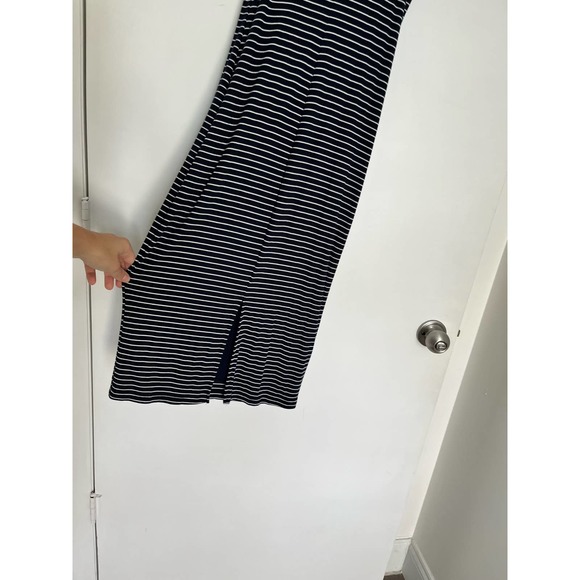 Marine Layer Lexi Rib Daytime Midi Dress Bodycon Navy White Stripe Size medium - Picture 6 of 7
